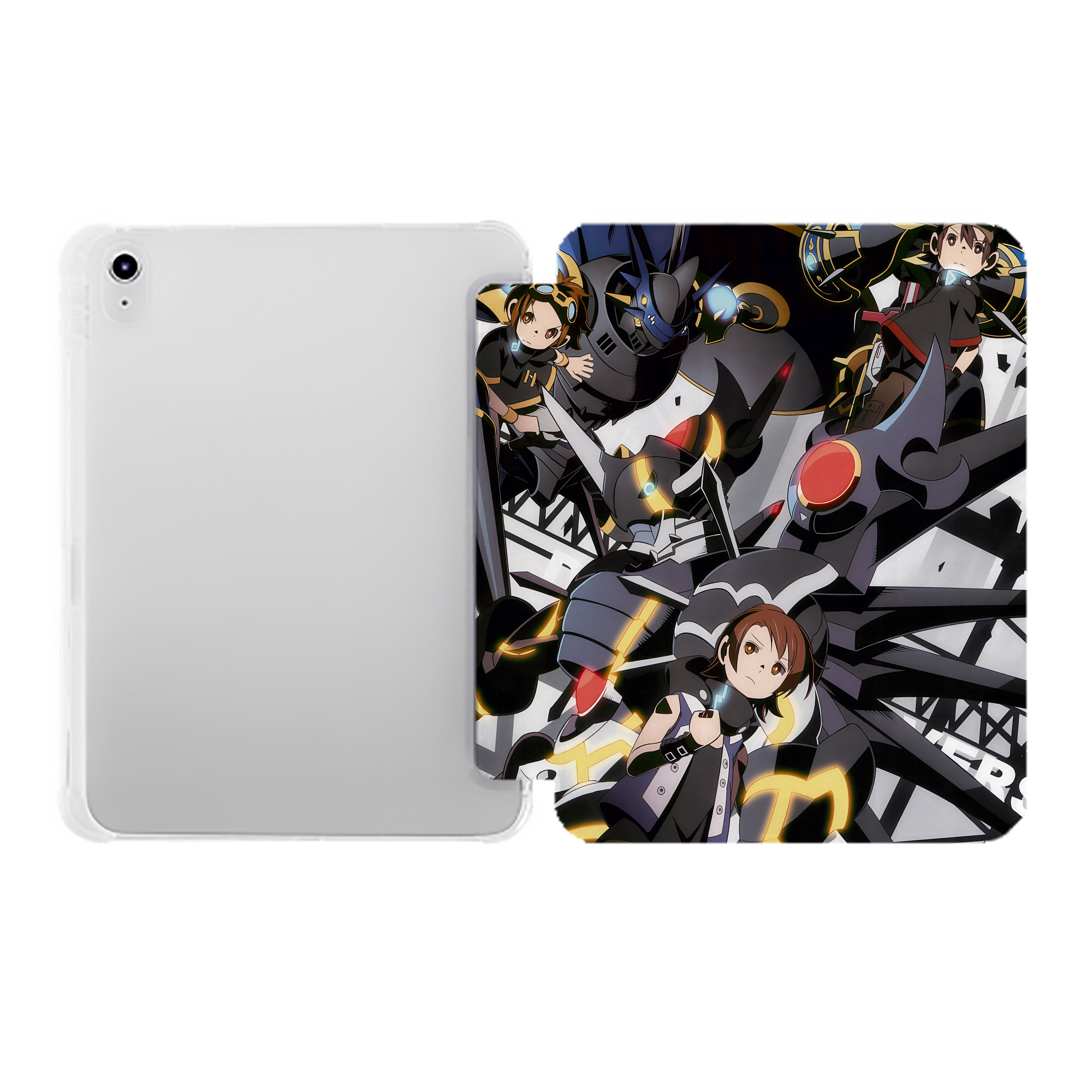 （画像用） Digimon デジタルモンスター/デジモン IPad ケース ペン収納付き 三つ折りスタンド PUレザー×シリコン 対応機種9.5/10.5/10.9インチ
